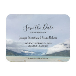 Modern berg zomer strand Save the Date Magneet