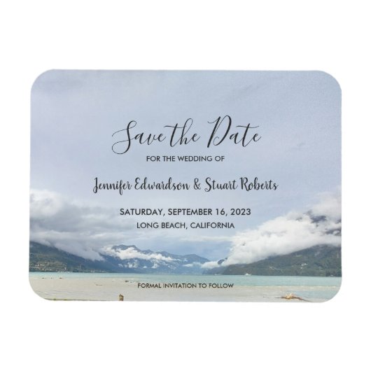 Modern berg zomer strand Save the Date Magneet (Horizontaal)