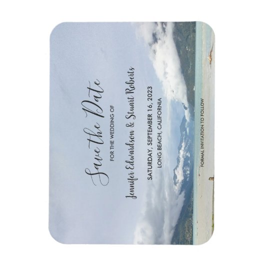 Modern berg zomer strand Save the Date Magneet (Verticaal)