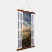 Modern berglandschap hangend wandkleed (Gebogen)