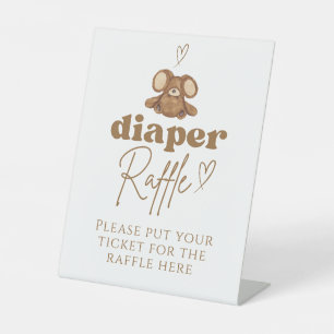 Modern Berly Weinig Wachten Baby Shower Luier Raff Reclamebord Met Voetstuk