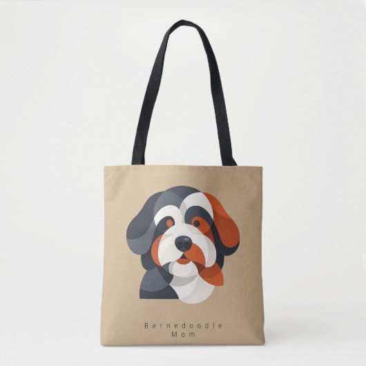 Modern Bernedoodle Mom Tote Bag - Geometric Tri-Co (Voorkant)