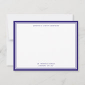 Modern Berry Blue Border Name & Address Note Card Notitiekaartje (Voorkant)