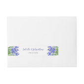 Modern Berry Blue Irises Floral Wedding Invitation Adreslabel Wikkel (Voorkant)
