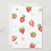 Modern Berry First Birthday Strawberry Theme Kaart (Achterkant)