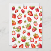 Modern Berry First Strawberry Birthday for Girls Kaart (Achterkant)