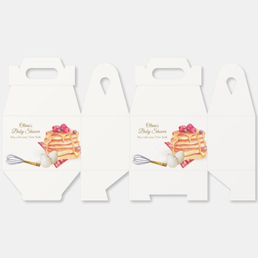Modern Berry Pancake Egg Whisk Brunch Baby shower Bedankdoosjes (Ongevouwen)