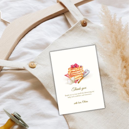Modern Berry Pancake Egg Whisk Brunch Baby shower Bedankkaart