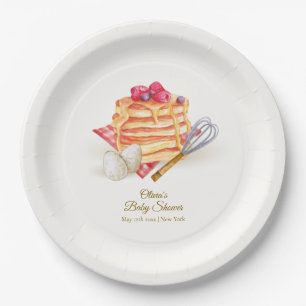 Modern Berry Pancake Egg Whisk Brunch Baby shower Papieren Bordje