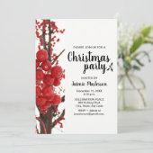 Modern, Berry, Red, kerstfeest Kaart (Staand voorkant)