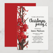 Modern, Berry, Red, kerstfeest Kaart (Voorkant / Achterkant)