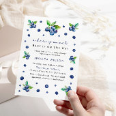 Modern Berry Sweet Baby shower Blueberries Kaart