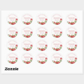 Modern Berry Sweet Dank u Baby shower Ronde Sticker (Vel)