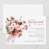 Modern Berry Sweet Strawberry Baby shower Kaart (Voorkant / Achterkant)