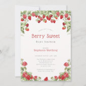 Modern Berry Sweet Strawberry Baby shower Kaart (Voorkant)