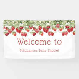 Modern Berry Sweet Strawberry Welcome Baby shower Spandoek