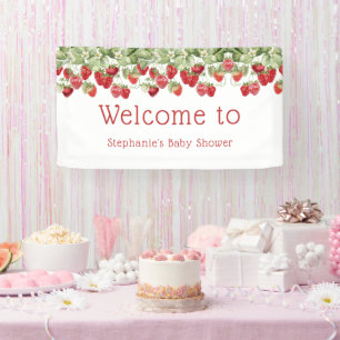 Modern Berry Sweet Strawberry Welcome Baby shower Spandoek