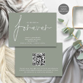 Modern Besloten op Forever QR Code Sage Green Save The Date