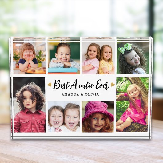 Modern Best Auntie Ever 8 Picture Collage Keepsake Fotoblokken
