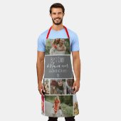 Modern Best chef oma foto collage grid grijs Schort (Gedragen)