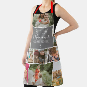 Modern Best chef oma foto collage grid grijs Schort