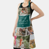 Modern Best chef oma foto collage grid groen Schort (Insitu)