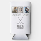Modern Best Dad 3 Photo Collage Keepsake Golf Seltzer Blikjeskoeler (Voorkant)