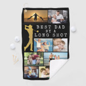 Modern BEST DAD BY A LONG SHOT 9 Foto Monogram Golfhanddoek (Insitu)