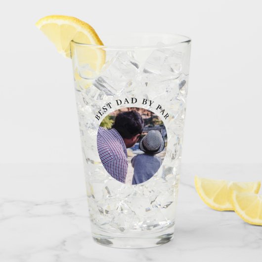 Modern Best Dad By Par Custom Photo Print Glas (Voorkant ijs)