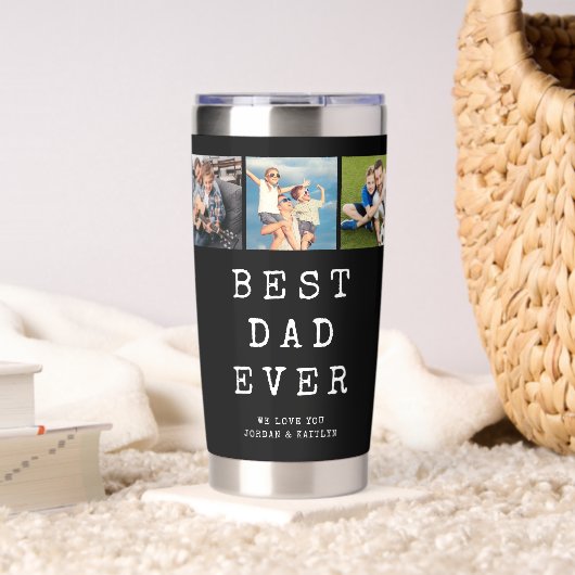 Modern BEST DAD EVER 3 Photos Geïsoleerde Drinkbeker (Woonkamer (Gedraaid) )