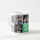 Modern 'Best Dad Ever' 9 Foto Keepsake Koffiemok (Voorkant links)