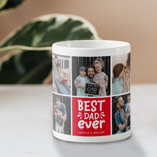 Modern 'Best Dad Ever' 9 Foto Keepsake Koffiemok