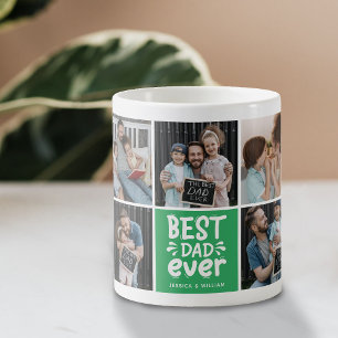 Modern 'Best Dad Ever' 9 Foto Keepsake Koffiemok