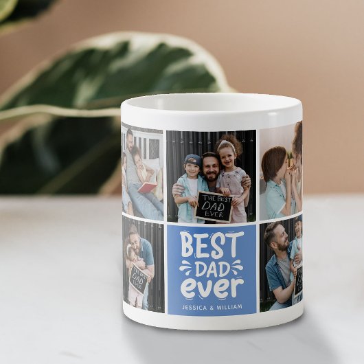 Modern 'Best Dad Ever' 9 Foto Keepsake Koffiemok