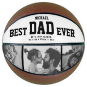 Modern BEST DAD EVER Cool Trendy Photo Collage Basketbal (Voorkant)