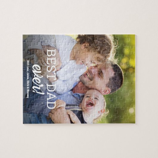 Modern Best Dad Ever Custom Photo Gift Legpuzzel (Horizontaal)