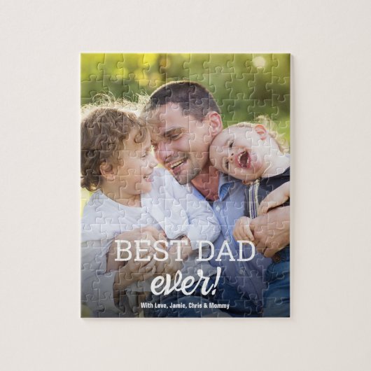 Modern Best Dad Ever Custom Photo Gift Legpuzzel (Verticaal)