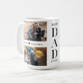 Modern Best Dad Ever Personalized Photo Collage Koffiemok (Voorkant links)