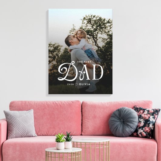 Modern Best Dad Ever Photo Personalized Canvas (Insitu (Woonkamer))
