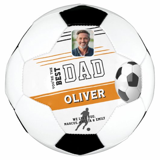Modern Best Dad Father Keepsake Foto Football Voetbal (Voorkant)