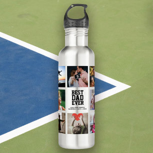 Modern BEST DAD OOIT Photo Collage Cool Waterfles