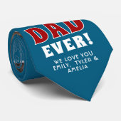 Modern Best Dad Teal Heart 2 Photo Fathers Day Stropdas (Opgerold)