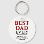 Modern Best Dad Typography Father's Day Sleutelhanger (Achterkant)