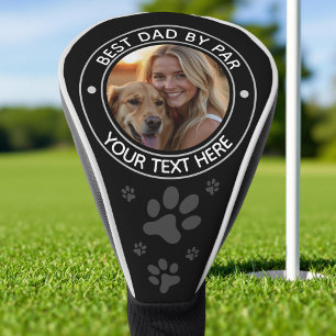 Modern Best Dad van Par Dog Foto gepersonaliseerd Golfheadcover