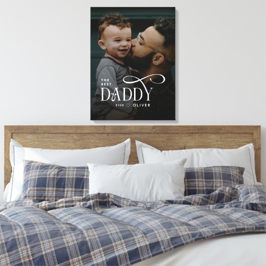 Modern Best Daddy Ever Photo Personalized Canvas (Insitu (Slaapkamer))