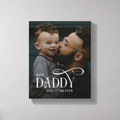 Modern Best Daddy Ever Photo Personalized Canvas (Voorkant)