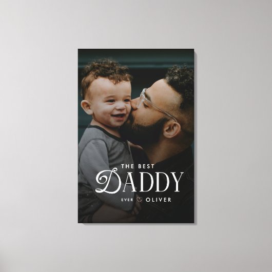 Modern Best Daddy Ever Photo Personalized Canvas Afdruk (Voorkant)