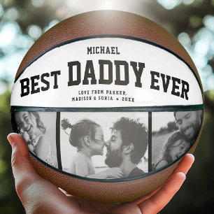 Modern BEST DADDY OOIT Cool Trendy Photo Collage Basketbal