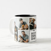 Modern Best Dog Dad 7-Photo Collage Tweekleurige Koffiemok (Voorkant links)