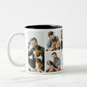 Modern Best Dog Dad 7-Photo Collage Tweekleurige Koffiemok (Links)